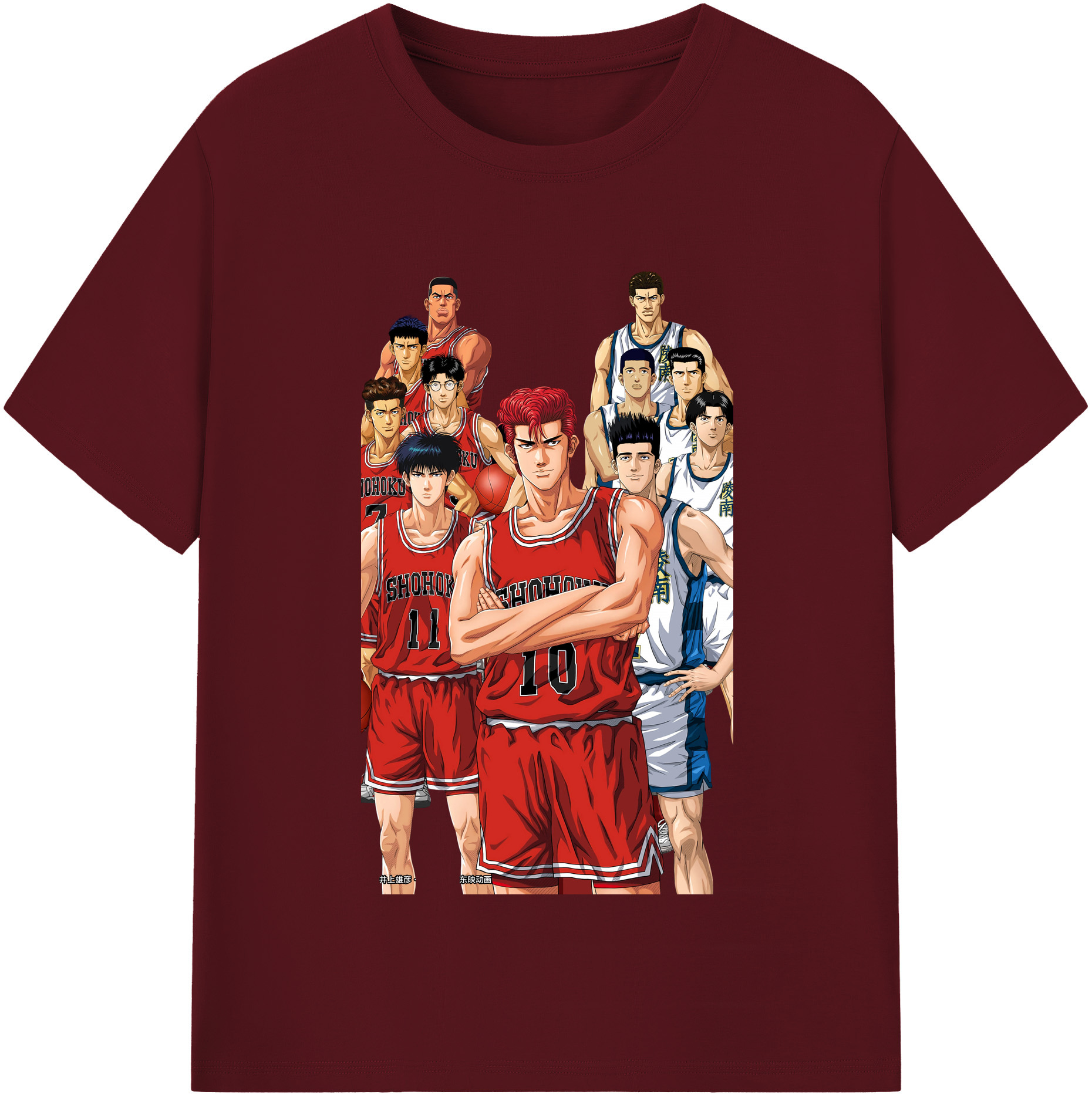 SLAM DUNK／スラムダンク 綿100％半袖Tシャツ（フロントプリント）